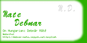 mate debnar business card